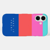 モダンカラーブロックパターン オーダーメイド Case-Mate iPhoneケース (裏面 (横))