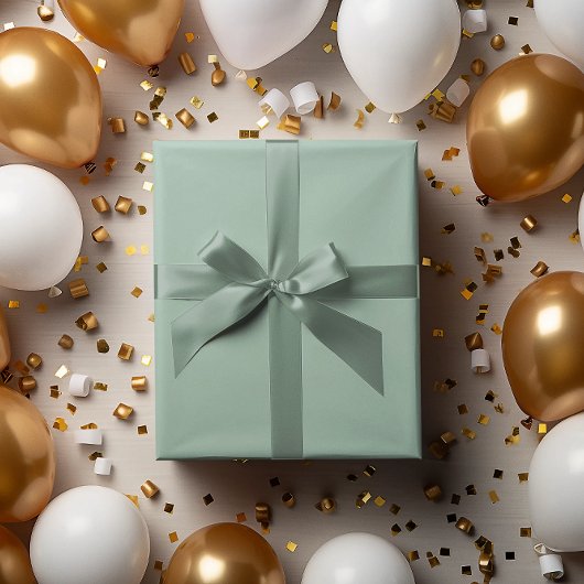 モダンカラー – グレーシッシュセージ包み紙転が ラッピングペーパー