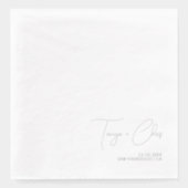 モダンカリグラフィミニマ結婚リストブライダル 箔ナプキン (正面)