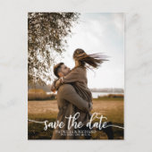 モダンカリグラフィーが印象的なミニマルSave the Dateポストカード ポストカード (正面)