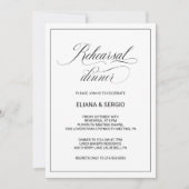 モダンカリグラフィーとシンプルなリハーサルディナー 招待状 (正面)