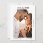 モダンカリグラフィーのオーダーメイド写真付き結婚式 セーブザデート (正面)