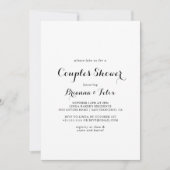 モダンカリグラフィーのカップルシャワー 招待状 (正面)