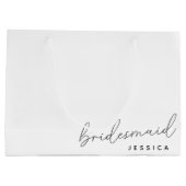 モダンカリグラフィーのブライズメイド提案ギフトバッグ ラージペーパーバッグ (裏面)