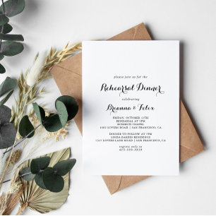 モダンカリグラフィーのリハーサルディナー 招待状