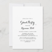 モダンカリグラフィーの卒業パーティー 招待状 (正面)