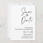 モダンカリグラフィーの結婚式Save The Dateカード 招待状 (正面)