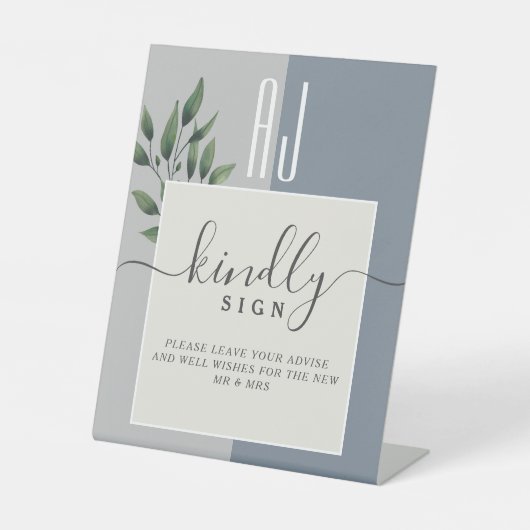 モダンカリグラフィーウェディング 台座サイン (正面)