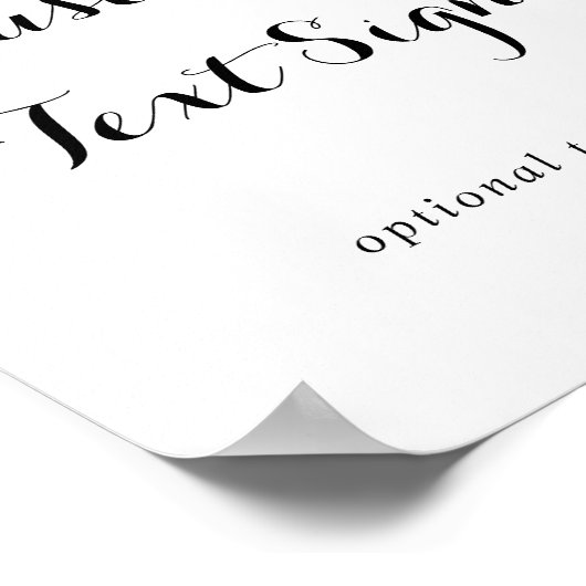 モダンカリグラフィーカスタムテキストサイン ポスター (角)