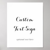 モダンカリグラフィーカスタムテキストサイン ポスター (正面)