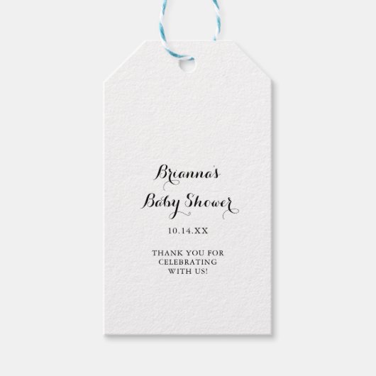 モダンカリグラフィーベビーシャワー ギフトタグ (正面)