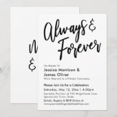 モダンカリグラフィーミニマルいつも & ずっと 招待状 (正面/裏面)