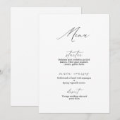 モダンカリグラフィーロマンティックウェディングメニュー 招待状 (正面/裏面)