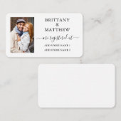 モダンカリグラフィー写真ウェディングレジストリー エンクロージャーカード (正面/裏面)