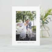 モダンカリグラフィー写真ウェディング サンキューカード (スタンド正面)