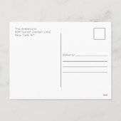 モダンカリグラフィー写真付きSave the Dateポストカード シーズンポストカード (裏面)