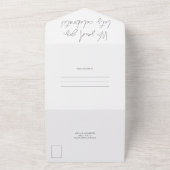 モダンカリグラフィー写真 ウェディング後お祝いパーティー オールインワン招待状 (外側)