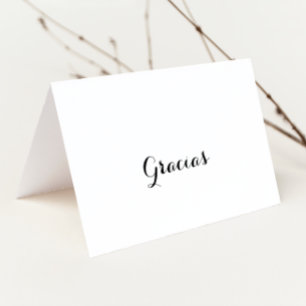 モダンカリグラフィー折りたたみウェディング グラシアス カード