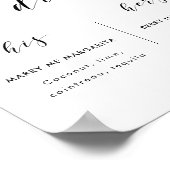 モダンカリグラフィー結婚式シグネチャードリンクサイン ポスター (角)