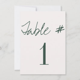 モダンカリグラフィー結婚式テーブルナンバー 招待状
