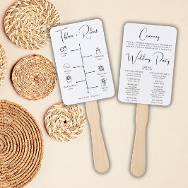 モダンカリグラフィー結婚式プログラム ハンドファン