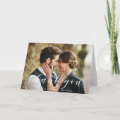 モダンカリグラフィー結婚式写真感謝カード サンキューカード (正面)