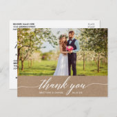 モダンカリグラフィー結婚式感謝祭クラフト ポストカード (正面/裏面)