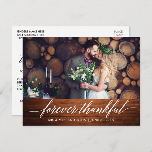 モダンカリグラフィー結婚式木のフォーエバーステキ ポストカード (正面/裏面)