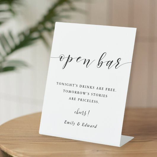 モダンカリグラフィー結婚式 オープンバー 台座サイン