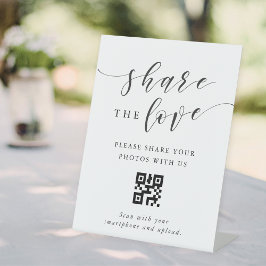 モダンカリグラフィー結婚式 シェアザラブ QRコード 台座サイン