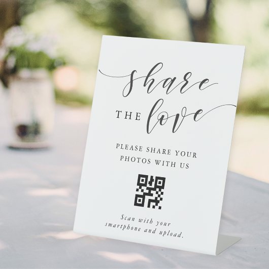 モダンカリグラフィー結婚式 シェアザラブ QRコード 台座サイン