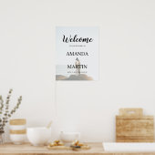 モダンカリグラフィー結婚式 フェード写真 ウェルカム ポスター (キッチン)