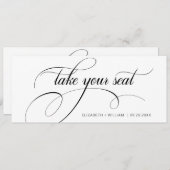 モダンカリグラフィー結婚式 着席ヘッダーカード 招待状 (正面/裏面)