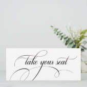 モダンカリグラフィー結婚式 着席案内トップカード 招待状 (スタンド正面)