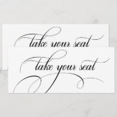 モダンカリグラフィー結婚式 着席案内トップカード 招待状 (正面/裏面)