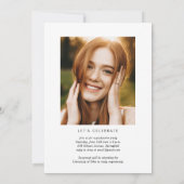 モダンカリグラフィー2枚写真卒業パーティー 招待状 (裏面)