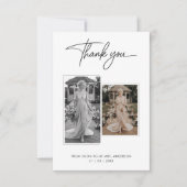 モダンカリグラフィー3枚写真 ブライダルシャワー サンキューカード (正面)