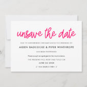 モダンカリグラフィー ウェディングカード Save the Date（おふたりの結婚式の日程を変更す 招待状 (正面)