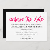 モダンカリグラフィー ウェディングカード Save the Date（おふたりの結婚式の日程を変更す 招待状 (正面/裏面)