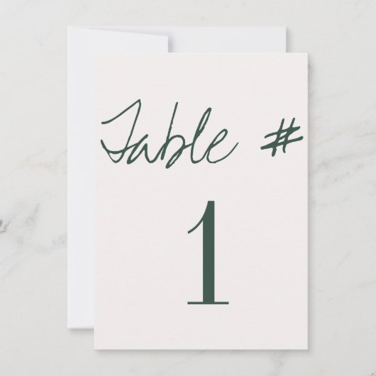 モダンカリグラフィー ウェディング テーブルナンバー (正面)