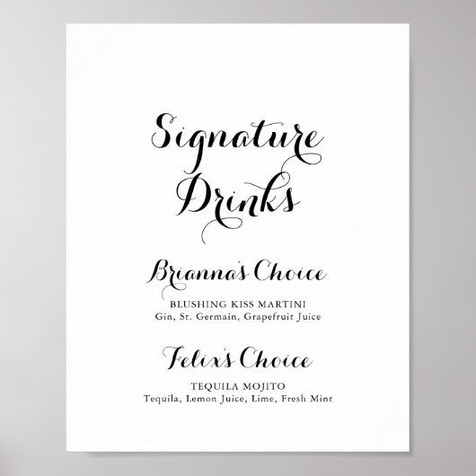 モダンカリグラフィー シグネチャードリンク サイン (正面)