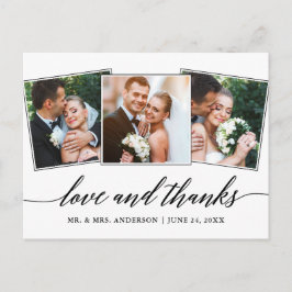 モダンカリグラフィー スクリプト3 フォト ラブ アンド サンクス ポストカード