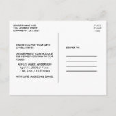 モダンカリグラフィー スクリプト ハート こんにちはベイビー ポストカード (裏面)