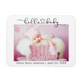 モダンカリグラフィー スクリプト ハート こんにちはベイビー マグネット (横)