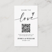 モダンカリグラフィー スクリプト 愛をシェア QRコード エンクロージャーカード (正面)