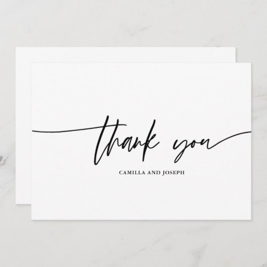 モダンカリグラフィー スワッシュ ありがとうカード サンキューカード (正面/裏面)