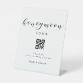 モダンカリグラフィー ハネムーンファンド QRコード 結婚式 台座サイン (正面)