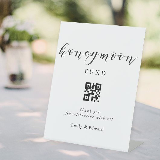 モダンカリグラフィー ハネムーンファンド QRコード 結婚式 台座サイン