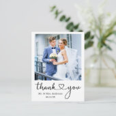 モダンカリグラフィー ハート ありがとう ウェディング ポストカード (スタンド正面)