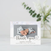 モダンカリグラフィー フォト ベイビーボーイ サンクス ポストカード (スタンド正面)